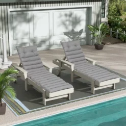 FURNIinspire Outdoor Seat Cushions 2pcs Waterproof Patio Seat Cushion, Breathable Lounge Chair Cushion Replacement, Gray, 73"*24"*2.36" -Home Decor GUEST ca50e389 ddf0 4376 a29b 7270878c2f23