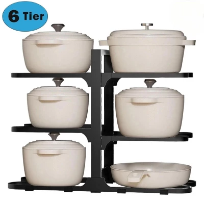 FURNIinspire Pots And Pans Organizer Stainless Steel Pots Organizer Rack For Cookware, Pots Rack For Kitchen Storage, Black, 9.75"*17.55"*2.34" 6 FURNIinspire Pots And Pans Organizer Stainless Steel Pots Organizer Rack For Cookware, Pots Rack For Kitchen Storage, Black, 9.75"*17.55"*2.34" - Image 6