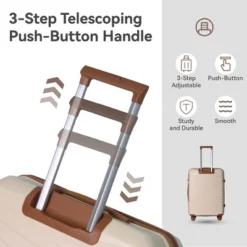 FURNIinspire Bag And Luggage Sets 3 Piece Rolling Suitcase Set, Hard Suitcases With Wheels, Lightweight Travel Luggage, Beige, 21.46"*12.01"*30.51" -Home Decor GUEST ccbeb467 4aca 4dcb bd86 19418c11d2ac