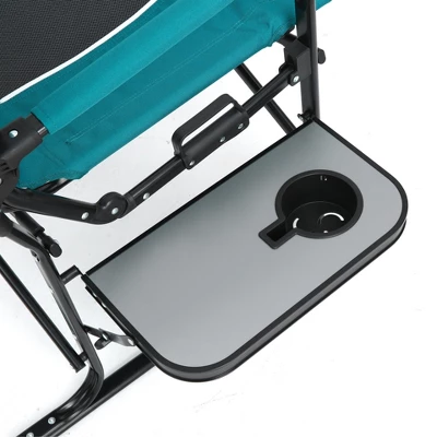 FURNIinspire Outdoor Portable Chairs Camping Chair Directors Chair, Oversized Portable Folding Chair With Side Table, Blue, 27.56"*24.41"*43.31" 4 FURNIinspire Outdoor Portable Chairs Camping Chair Directors Chair, Oversized Portable Folding Chair With Side Table, Blue, 27.56"*24.41"*43.31" - Image 4