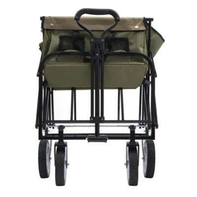 FURNIinspire Outdoor Serving Carts 360lbs Collapsible Foldable Wagon Cart With Strapping System For Camping Shopping, Green, 35.04"*21.65"*38.98" 4 FURNIinspire Outdoor Serving Carts 360lbs Collapsible Foldable Wagon Cart With Strapping System For Camping Shopping, Green, 35.04"*21.65"*38.98" - Image 4