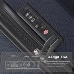 FURNIinspire Bag And Luggage Sets 3 Piece Rolling Luggage, Travel Hard Suitcase With Wheels, Stylish Suitcase Set, Blue, 21.06"*11.81"*30.31"