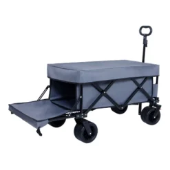 FURNIinspire Wheelbarrows And Lawn Carts Yard Cart Garden Cart, Collapsible Folding Wagon For Camping, Beach, Gray, 46.85"*22.05"*41.34" -Home Decor GUEST d2eab455 821f 406a adff 602b9bbe1e5b
