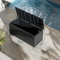 FURNIinspire Deck Boxes, Outdoor Storage Box With Waterproof Function For Gardening Tools, Pool Supplies, Patio Furniture, Black, 57.87"*32.24"*33.66" 7 FURNIinspire Deck Boxes, Outdoor Storage Box With Waterproof Function For Gardening Tools, Pool Supplies, Patio Furniture, Black, 57.87"*32.24"*33.66" -Home Decor GUEST d2f8e717 e615 4c60 b6df 66d0e45a4a4e