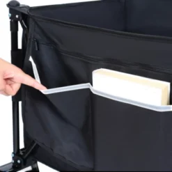 FURNIinspire Outdoor Serving Carts Foldable Garden Cart With Heavy-Duty Wheels 480lbs Load Capacity Portable For Camping, Black, 37.4"*23.03"*38.98" -Home Decor GUEST d4622c35 1275 45c7 a3e5 75056116a07d