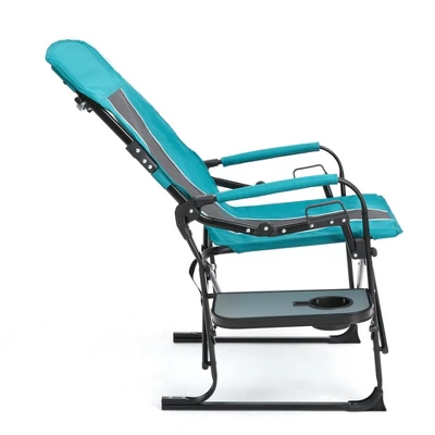 FURNIinspire Outdoor Portable Chairs Camping Chair Directors Chair, Oversized Portable Folding Chair With Side Table, Blue, 27.56"*24.41"*43.31" 1 FURNIinspire Outdoor Portable Chairs Camping Chair Directors Chair, Oversized Portable Folding Chair With Side Table, Blue, 27.56"*24.41"*43.31"