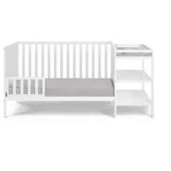 FURNIinspire Cribs Convertible Crib Baby Crib Baby Bed, Toddler Crib Changer Combo, 3 In 1 Crib Nursery Cribs For Bedroom, White, 71.5"*29.75"*35" -Home Decor GUEST d763166e f7ec 4565 b3be 099fc157a278