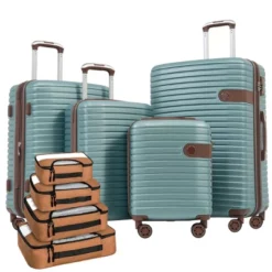 FURNIinspire Bag And Luggage Sets 4 Piece Luggage Set, Carry On Luggage Suitcase With 4 Packing Cubes, Travel Luggage, Blue, 16.69"*12.4"*29.72" -Home Decor GUEST d7bd2fb1 c5e2 4d3d 868a 5dc80707b987