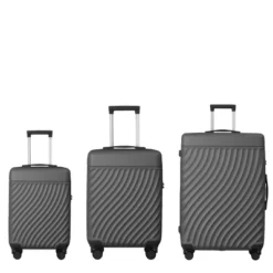 FURNIinspire Bag And Luggage Sets 3 Piece Rolling Luggage Travel Suitcase Set, Lightweight Durable Suitcases With Wheels, Grey, 21.06"*11.81"*30.31" -Home Decor GUEST d7e6ddc7 1fdf 4618 90ba 78486451adb9