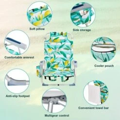 FURNIinspire Outdoor Portable Chair Lightweight Frame With Extra Storage For Active Lifestyles, Lemon, 24.8"*25.6"*32.28" -Home Decor GUEST d7f76744 7a63 4b60 af60 6b0ef90a724d