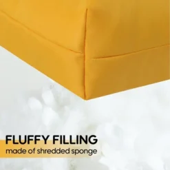 FURNIinspire Outdoor Seat Cushions 2 Pcs Set High Back Patio Chair Cushions, Solid Color Seat Cushion For Garden Porch, Yellow, 44"*22"*4" -Home Decor GUEST da1b3c70 98e3 4d1e 8e1c b6ca1a25c6a4