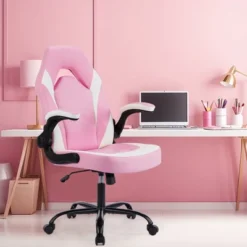 FURNIinspire Task And Office Chairs Pu Leather Office Chair Swivel Computer Gaming Chair With Lumbar Support, Pink And White, 25"*28"*46" 9 FURNIinspire Task And Office Chairs Pu Leather Office Chair Swivel Computer Gaming Chair With Lumbar Support, Pink And White, 25"*28"*46" -Home Decor GUEST da6bb8f3 92fb 468c b596 396dc86873c7