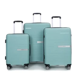 FURNIinspire Bag And Luggage Sets 3 Piece Travel Suitcase Set With Spinner Wheels, Stylish Lightweight Carry On Luggage, Green, 18.9"*11.77"*28.94" -Home Decor GUEST dac3ac98 da6c 4515 8238 a62baec2a4d7