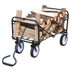 FURNIinspire Wheelbarrows And Lawn Carts Multi-Purpose Outdoor Utility Cart, Foldable Wagon With Metal Frame And Handle, Red, 41“*21"*47" -Home Decor GUEST ddfa4525 820c 44bf 828e 491b924c3be4