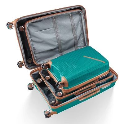 FURNIinspire Bag And Luggage Sets 4 Piece Expandable Lightweight Rolling Suitcase Set Stylish Travel Luggage With Wheels, Green, 12.6"*18.5"*29.5" 1 FURNIinspire Bag And Luggage Sets 4 Piece Expandable Lightweight Rolling Suitcase Set Stylish Travel Luggage With Wheels, Green, 12.6"*18.5"*29.5"