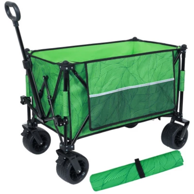 FURNIinspire Outdoor Serving Carts Colorful Heavy-Duty 480lbs Folding Wagon Cart With Bonus Picnic Mat All Terrain Wheels, Green, 37.4"*23.03"*38.98" 5 FURNIinspire Outdoor Serving Carts Colorful Heavy-Duty 480lbs Folding Wagon Cart With Bonus Picnic Mat All Terrain Wheels, Green, 37.4"*23.03"*38.98" - Image 5