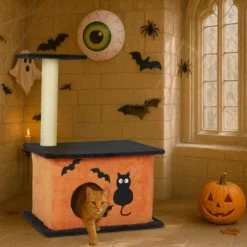 FURNIinspire Pet Tower Halloween Large Cat Tree Cat Climbing Tower With Condo, Cute Kitten Activity Platform Indoor, Orange, 23.6"*19.1"*31.5" 8 FURNIinspire Pet Tower Halloween Large Cat Tree Cat Climbing Tower With Condo, Cute Kitten Activity Platform Indoor, Orange, 23.6"*19.1"*31.5" -Home Decor GUEST e11894b9 9ade 4ff6 b54f 24161295a7e2