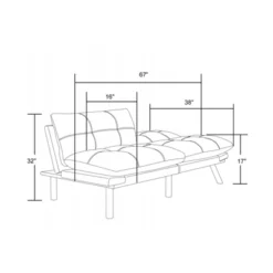 FURNIinspire Convertible Folding Modern Sofa Bed, Light Grey, 67"*16"*32"