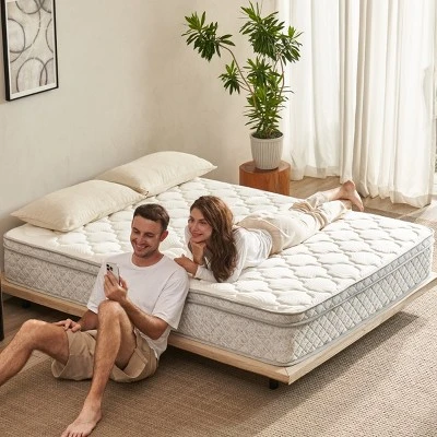 FURNIinspire Mattresses Twin Size Mattress Hybrid King With Memory Foam Pocket Spring For Comfort Sleep, Medium Firm, Grey, 75"*39"*12" 2 FURNIinspire Mattresses Twin Size Mattress Hybrid King With Memory Foam Pocket Spring For Comfort Sleep, Medium Firm, Grey, 75"*39"*12" - Image 2