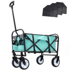 FURNIinspire Outdoor Serving Carts Foldable Wagon Cart Beach Wagon Utility Wagon Grocery Cart 3pcs Plastic Liner Cover, Blue, 25.98"*17.32"*37.4" -Home Decor GUEST e2f5a1ef 47a5 4e72 80b1 7a110733f0ca