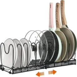 FURNIinspire Kitchen Rack Pot Rack Expandable Pan Organizer Lid Holder Adjustable Kitchen Cabinet Cookware Frying Rack, Black, 12.29"*8.19"*2.73" 11 FURNIinspire Kitchen Rack Pot Rack Expandable Pan Organizer Lid Holder Adjustable Kitchen Cabinet Cookware Frying Rack, Black, 12.29"*8.19"*2.73" -Home Decor GUEST e34678ab 5960 47d9 800d 982e2c64cf4d