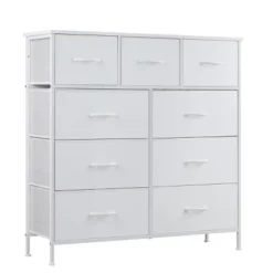 FURNIinspire Dressers 9 Drawer Fabric Tall Dresser Tower Closet Storage Chest Of Drawers For Bedroom Nursery, White, 11.8"*39.37"*39.37" -Home Decor GUEST e3721fdc e4ca 469f 9bb0 1b6688dfae2c