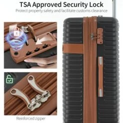 FURNIinspire Bag And Luggage Sets 4 Piece Luggage Set, Carry On Luggage Suitcase With 4 Packing Cubes, Travel Luggage, Black, 16.69"*12.4"*29.72" -Home Decor GUEST e3f08cd0 c4f7 46a7 a49d b83b2969e81f