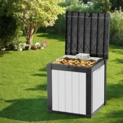 FURNIinspire Deck Boxes 50 Gallon Deck Box, Outdoor And Indoor Storage Container, Waterproof Resin Storage Bin, Black And White, 22“*22”*24“ 9 FURNIinspire Deck Boxes 50 Gallon Deck Box, Outdoor And Indoor Storage Container, Waterproof Resin Storage Bin, Black And White, 22“*22”*24“ -Home Decor GUEST e485dd86 d13c 42fa ba1d f35e984c9e4d