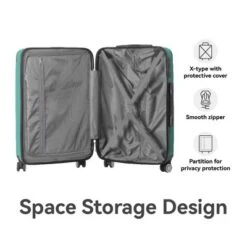 FURNIinspire Bag And Luggage Sets 3 Piece Rolling Luggage, Hard Shell Travel Suitcases Set With Wheels Telescopic Handle, Green, 21.06"*11.42"*30.12" -Home Decor GUEST e6c87425 0083 4ecd a61c 30f1dc7a06e7