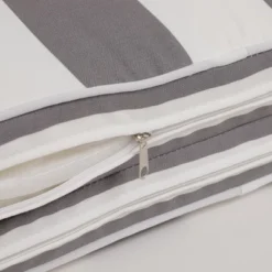 FURNIinspire Outdoor Seat Cushions 2pcs Outdoor Cushion Set Replacement, Gray And White Stripes Seat Cushion, Multicolored, 74.4"*22.05"*2.8"