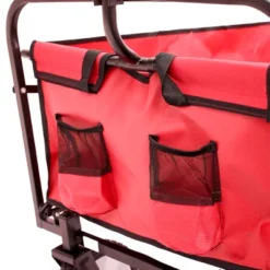 FURNIinspire Wheelbarrows And Lawn Carts Multi-Purpose Outdoor Utility Cart, Foldable Wagon With Metal Frame And Handle, Red, 41“*21"*47" -Home Decor GUEST ec1232cc da45 4178 90b1 bfba7ec82b52