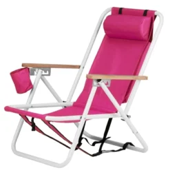 FURNIinspire Outdoor Portable Chair 4 Position Recline With Headrest And Backpack Straps For Outdoor Relaxation, Pink, 23"*21.7"*31.5" 9 FURNIinspire Outdoor Portable Chair 4 Position Recline With Headrest And Backpack Straps For Outdoor Relaxation, Pink, 23"*21.7"*31.5" -Home Decor GUEST ec5e7da8 df45 4630 840f abb115bb6154