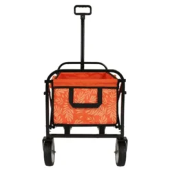 FURNIinspire Outdoor Serving Carts Minimeetall Collapsible Foldable Wagon Cart Utility Wagon Grocery Cart 225lbs, Orange, 35.04"*22.44"*38.58" -Home Decor GUEST eca8bd5e 229f 4784 a7fe df7c900f20f9