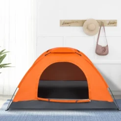 FURNIinspire Camping Tents Single Person Waterproof Dome Camping Dome Tent For Outdoor Hiking, Easy To Carry, Orange, 47.2"*78.7"*39.4" -Home Decor GUEST ed512521 6119 4381 9d09 8aeabc126128