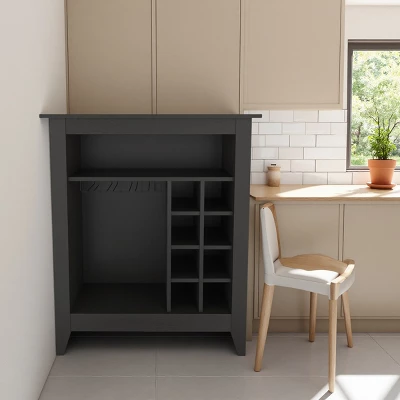 FURNIinspire Wine Racks Bar Cabinet, Wine Cabinet, Sideboard Kitchen Cupboards With Open Shelf, Wine Rack, Black, 17.7"*32.5"*37.07" 1 FURNIinspire Wine Racks Bar Cabinet, Wine Cabinet, Sideboard Kitchen Cupboards With Open Shelf, Wine Rack, Black, 17.7"*32.5"*37.07"