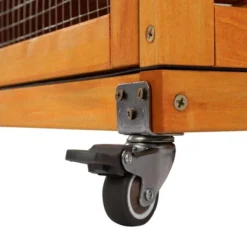 FURNIinspire Pet Crates And Houses, Tier Rabbit Hutch On Wheels, Openable Roof, Easy-to-Clean Tray, House For Small Animals, Orange, 38"*22"*6" -Home Decor GUEST ede1b045 aae0 47ab 85bb 2a92e476d5ee