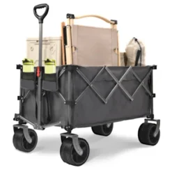 FURNIinspire Outdoor Serving Carts Folding Wagon Cart Beach Wagon 450lb Heavy Duty Foldable Wagon For Camping Sports, Gray, 36.22"*22.05"*39.37" 9 FURNIinspire Outdoor Serving Carts Folding Wagon Cart Beach Wagon 450lb Heavy Duty Foldable Wagon For Camping Sports, Gray, 36.22"*22.05"*39.37" -Home Decor GUEST ee5bfc42 7b13 4123 b446 e0695261a583