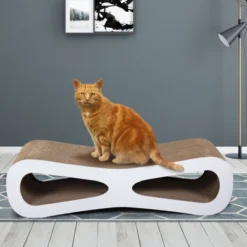 FURNIinspire Pet Tower Cat Scratcher Cat Toy Corrugated Cardboard, Modern Cat Furniture, Beige, 29.50"*8.50"*7.50" -Home Decor GUEST ef3130d7 4204 41cb 8aa1 4ef30d7f8184