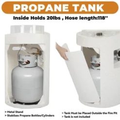 FURNIinspire Outdoor Fireplaces Backyard Cylindrical Terrazzo Gas Stove Patio Fire Pit Camping Accessories Outdoor Heater, White, 16.1"*16.1"*25.8" 6 FURNIinspire Outdoor Fireplaces Backyard Cylindrical Terrazzo Gas Stove Patio Fire Pit Camping Accessories Outdoor Heater, White, 16.1"*16.1"*25.8" -Home Decor GUEST f220e0e0 0f12 4ff1 adc1 114cf4d6baf1