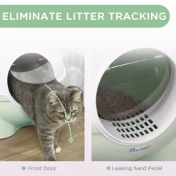 FURNIinspire Pet Training Pads And Potties Large Kitty Litter Pan, Corner Litter Box, Cat Litter Box With Lid, Scoop, Green, 20.8"*20"*19" -Home Decor GUEST f38c0eed 18c5 4432 974d ae3a5ee09987
