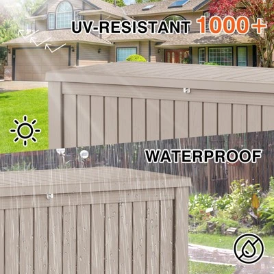 FURNIinspire Deck Boxes, Outdoor Patio Storage Box With Large Storage Capacity For Furniture Cushions Garden Tools, Brown, 54.3"*26.5"*28.7" 2 FURNIinspire Deck Boxes, Outdoor Patio Storage Box With Large Storage Capacity For Furniture Cushions Garden Tools, Brown, 54.3"*26.5"*28.7" - Image 2