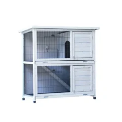 FURNIinspire Rabbit Hutch Outdoor, 2-Story Rabbit Cage Indoor With Run, Bunny Cage With 2 Removable No-Leak Trays, Non-Slip Ramp, 41"*19.7"*40.55" 8 FURNIinspire Rabbit Hutch Outdoor, 2-Story Rabbit Cage Indoor With Run, Bunny Cage With 2 Removable No-Leak Trays, Non-Slip Ramp, 41"*19.7"*40.55" -Home Decor GUEST f42257a4 83e2 496d a5df dd1657c1f068
