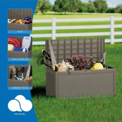 FURNIinspire Deck Boxes, Outdoor Patio Storage Box With Large Storage Capacity For Patio Furniture Cushions Garden Tools, Brown, 48.03"*21.46"*24.53" 8 FURNIinspire Deck Boxes, Outdoor Patio Storage Box With Large Storage Capacity For Patio Furniture Cushions Garden Tools, Brown, 48.03"*21.46"*24.53" -Home Decor GUEST f5956660 641e 412a bbb4 e43a0d2e3512