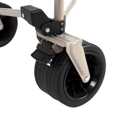 FURNIinspire Wheelbarrows And Lawn Carts Beach Wagon Lawn Cart Garden Cart, Heavy Duty Folding Utility Yard Cart, Beige, 20.87"*42.91"*32.68" 1 FURNIinspire Wheelbarrows And Lawn Carts Beach Wagon Lawn Cart Garden Cart, Heavy Duty Folding Utility Yard Cart, Beige, 20.87"*42.91"*32.68"