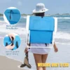 FURNIinspire Outdoor Portable Chair Durable Steel Frame And Portable Design For Relaxation And Sports, White Frame And Blue Fabric, 22"*23.6"*24.8"
