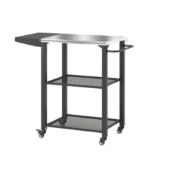 FURNIinspire Outdoor Grills, Griddles And Smokers Functional Outdoor Kitchen Station With Locking Wheels, Storage Shelves, Gray, 37.4"*27.6"*19.7" -Home Decor GUEST f879073a 85e9 498f 980c 60f82ea31a08