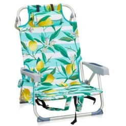 FURNIinspire Outdoor Portable Chair Lightweight Frame With Extra Storage For Active Lifestyles, Lemon, 24.8"*25.6"*32.28" -Home Decor GUEST f8bc88c3 86e9 475a 88ac 6e8c0a97e319