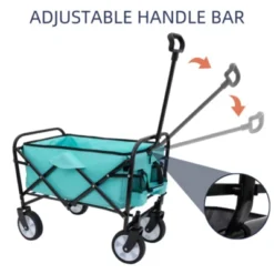 FURNIinspire Outdoor Serving Carts Utility Park Garden Cart Tool Customized Color Folding Camping Trolley Outdoor Beach, Blue, 25.98"*17.32"*37.4" -Home Decor GUEST fd352f69 8126 483a b052 d5a76cd4711b