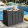 FURNIinspire Deck Boxes, 45 Gallon Portable Storage Box With Waterproof And Weather-resistant For Furniture Garden Tools, Black, 30.7"*17.1"*22"